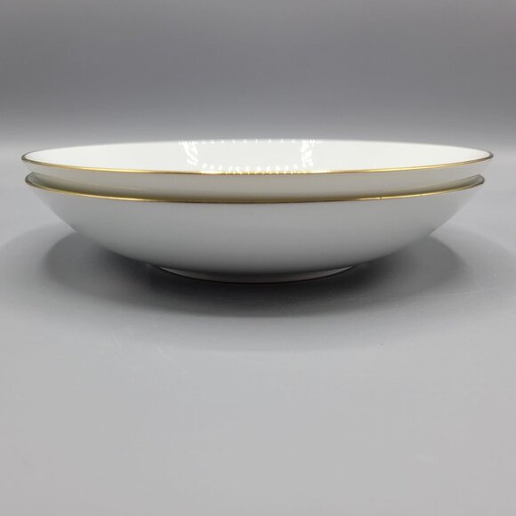 Vtg Noritake Oriental 6341 Bamboo Design Salad Bowls Gold Trim Japan Set Of 2 - Picture 4 of 10